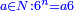 \scriptstyle{\color{blue}{a\in N: 6^n=a6}}