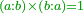 \scriptstyle{\color{OliveGreen}{\left(a:b\right)\times\left(b:a\right)=1}}
