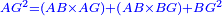 \scriptstyle{\color{blue}{AG^2=\left(AB\times AG\right)+\left(AB\times BG\right)+BG^2}}