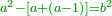 \scriptstyle{\color{OliveGreen}{a^2-\left[a+\left(a-1\right)\right]=b^2}}
