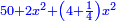 \scriptstyle{\color{blue}{50+2x^2+\left(4+\frac{1}{4}\right)x^2}}