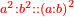 \scriptstyle{\color{red}{a^2:b^2::\left(a:b\right)^2}}
