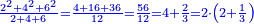 \scriptstyle{\color{blue}{\frac{2^2+4^2+6^2}{2+4+6}=\frac{4+16+36}{12}=\frac{56}{12}=4+\frac{2}{3}=2\sdot\left(2+\frac{1}{3}\right)}}