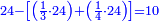 \scriptstyle{\color{blue}{24-\left[\left(\frac{1}{3}\sdot24\right)+\left(\frac{1}{4}\sdot24\right)\right]=10}}
