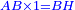 \scriptstyle{\color{blue}{AB\times1=BH}}