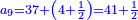 \scriptstyle{\color{blue}{a_9=37+\left(4+\frac{1}{2}\right)=41+\frac{1}{2}}}