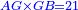 \scriptstyle{\color{blue}{AG\times GB=21}}
