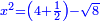 \scriptstyle{\color{blue}{x^2=\left(4+\frac{1}{2}\right)-\sqrt{8}}}