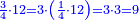 \scriptstyle{\color{blue}{\frac{3}{4}\sdot12=3\sdot\left(\frac{1}{4}\sdot12\right)=3\sdot3=9}}