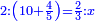 \scriptstyle{\color{blue}{2:\left(10+\frac{4}{5}\right)=\frac{2}{3}:x}}
