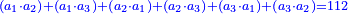 \scriptstyle{\color{blue}{\left(a_1\sdot a_2\right)+\left(a_1\sdot a_3\right)+\left(a_2\sdot a_1\right)+\left(a_2\sdot a_3\right)+\left(a_3\sdot a_1\right)+\left(a_3\sdot a_2\right)=112}}