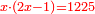 \scriptstyle{\color{red}{x\sdot\left(2x-1\right)=1225}}