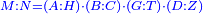 \scriptstyle{\color{blue}{M:N=\left(A:H\right)\sdot\left(B:C\right)\sdot\left(G:T\right)\sdot\left(D:Z\right)}}