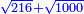 \scriptstyle{\color{blue}{\sqrt{216}+\sqrt{1000}}}