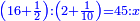 \scriptstyle{\color{blue}{\left(16+\frac{1}{2}\right):\left(2+\frac{1}{10}\right)=45:x}}