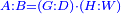 \scriptstyle{\color{blue}{A:B=\left(G:D\right)\sdot\left(H:W\right)}}