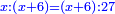 \scriptstyle{\color{blue}{x:\left(x+6\right)=\left(x+6\right):27}}
