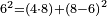 \scriptstyle6^2=\left(4\sdot8\right)+\left(8-6\right)^2