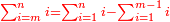 \scriptstyle{\color{red}{\sum_{i=m}^{n} i=\sum_{i=1}^{n} i-\sum_{i=1}^{m-1} i}}