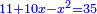\scriptstyle{\color{blue}{11+10x-x^2=35}}