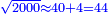 \scriptstyle{\color{blue}{\sqrt{2000}\approx40+4=44}}