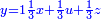 \scriptstyle{\color{blue}{y=1\frac{1}{3}x+\frac{1}{3}u+\frac{1}{3}z}}