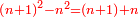 \scriptstyle{\color{red}{\left(n+1\right)^2-n^2=\left(n+1\right)+n}}