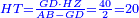 \scriptstyle{\color{blue}{HT=\frac{GD\sdot HZ}{AB-GD}=\frac{40}{2}=20}}