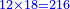 \scriptstyle{\color{blue}{12\times18=216}}