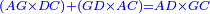 \scriptstyle{\color{blue}{\left(AG\times DC\right)+\left(GD\times AC\right)=AD\times GC}}