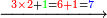 \scriptstyle\xrightarrow{{\color{red}{3\times2}}+{\color{green}{1}}={\color{red}{6+1}}={\color{blue}{7}}}