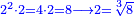 \scriptstyle{\color{blue}{2^2\sdot2=4\sdot2=8\longrightarrow2=\sqrt[3]{8}}}
