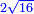 \scriptstyle{\color{blue}{2\sqrt{16}}}