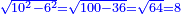 \scriptstyle{\color{blue}{\sqrt{10^2-6^2}=\sqrt{100-36}=\sqrt{64}=8}}