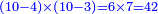 \scriptstyle{\color{blue}{\left(10-4\right)\times\left(10-3\right)=6\times7=42}}