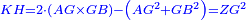 \scriptstyle{\color{blue}{KH=2\sdot\left(AG\times GB\right)-\left(AG^2+GB^2\right)=ZG^2}}