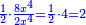\scriptstyle{\color{blue}{\frac{1}{2}\sdot\frac{8x^4}{2x^4}=\frac{1}{2}\sdot4=2}}