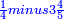 \scriptstyle{\color{blue}{\frac{1}{4}minus3\frac{4}{5}}}