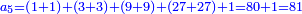 \scriptstyle{\color{blue}{a_5=\left(1+1\right)+\left(3+3\right)+\left(9+9\right)+\left(27+27\right)+1=80+1=81}}