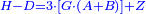 \scriptstyle{\color{blue}{H-D=3\sdot\left[G\sdot\left(A+B\right)\right]+Z}}