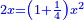 \scriptstyle{\color{blue}{2x=\left(1+\frac{1}{4}\right)x^2}}