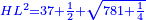 \scriptstyle{\color{blue}{HL^2=37+\frac{1}{2}+\sqrt{781+\frac{1}{4}}}}