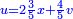 \scriptstyle{\color{blue}{u=2\frac{3}{5}x+\frac{4}{5}v}}