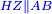\scriptstyle{\color{blue}{HZ\parallel AB}}
