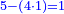 \scriptstyle{\color{blue}{5-\left(4\sdot1\right)=1}}