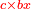 \scriptstyle{\color{red}{c\times bx}}