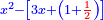 \scriptstyle{\color{blue}{x^2-\left[3x+\left(1+{\color{red}{\frac{1}{2}}}\right)\right]}}