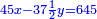 \scriptstyle{\color{blue}{45x-37\frac{1}{2}y=645}}