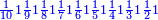 \scriptstyle{\color{blue}{\frac{1}{10}1\frac{1}{9}1\frac{1}{8}1\frac{1}{7}1\frac{1}{6}1\frac{1}{5}1\frac{1}{4}1\frac{1}{3}1\frac{1}{2}1}}