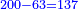 \scriptstyle{\color{blue}{200-63=137}}